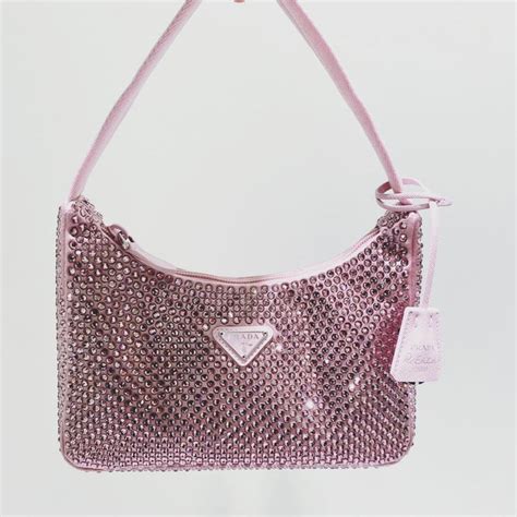 prada pink handbag|prada pink rhinestone bag.